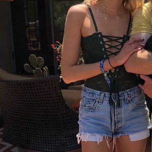 Hot as hell green lace one piece. Size XS